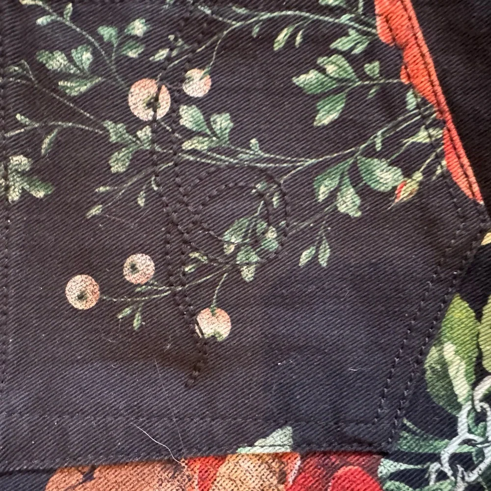 R13 Black Jean with Fun Multicolor Floral Print - Picture 7 of 13